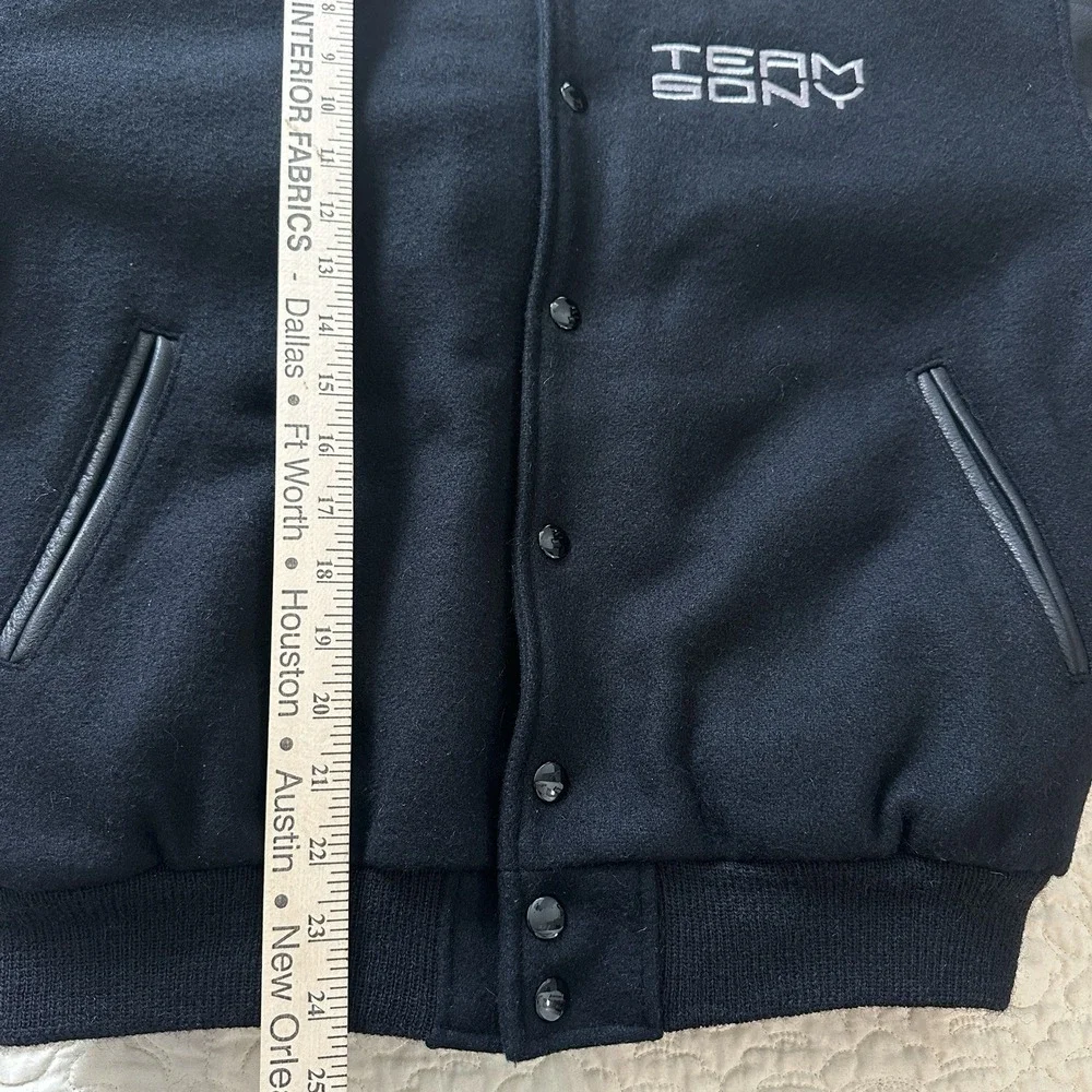 Vintage Golden Bear Varsity Jacket Wool Leather Men's‎ Small Black Sony Logo USA
